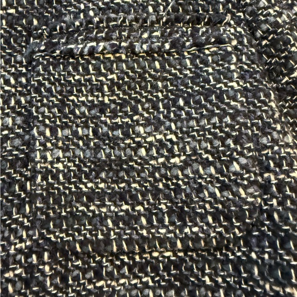 Theory New Blue & White Tweed Cropped Collarless Jacket Size 10 - Picture 10 of 12